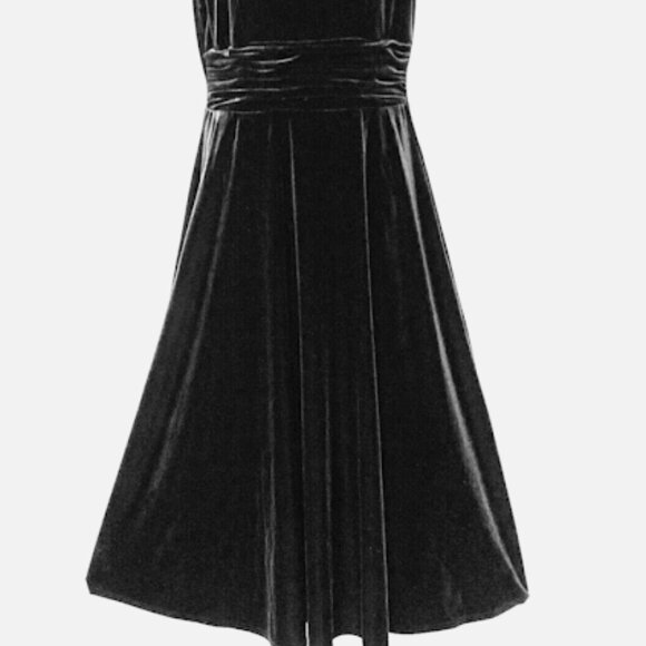 Jessica Howard Fit Flare Sleeveless Black Maxi Velvet Dress, Size 16 - Picture 9 of 9